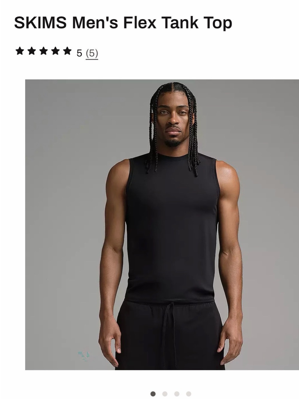 Skims men’s tank top obsidian XL